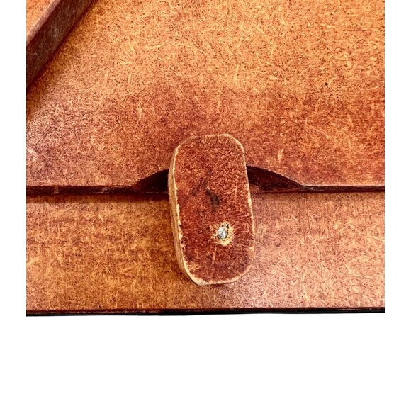 Vintage Handmade Brass Gold Floral Embossed Picture Frame 4x6 Primitive - Picture 5 of 8